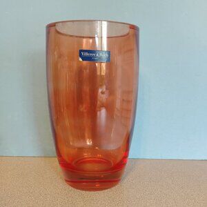 Villeroy and Boch Peachy Pink Heavyweight Glass Vase